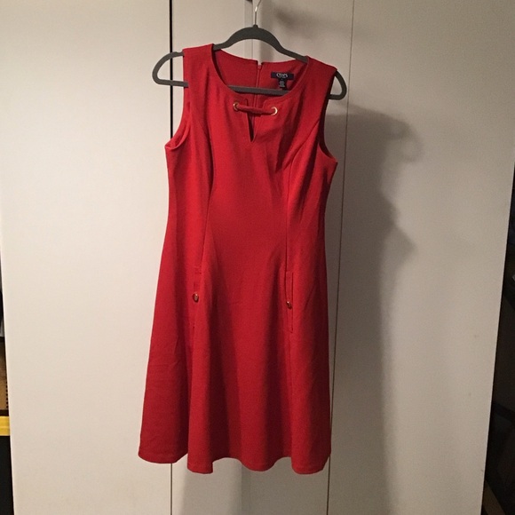 Chaps Bold Red Midi Dress - Picture 1 of 7